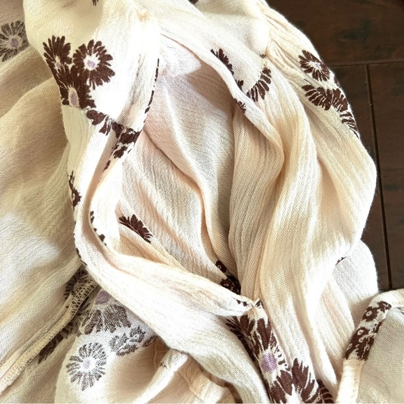 FREE PEOPLE From Your Heart Mini Dress Boho Long Sleeve Flowy Bohemian - Picture 11 of 15